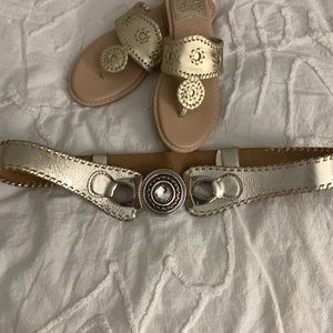 Chico’s Golden Leather Belt